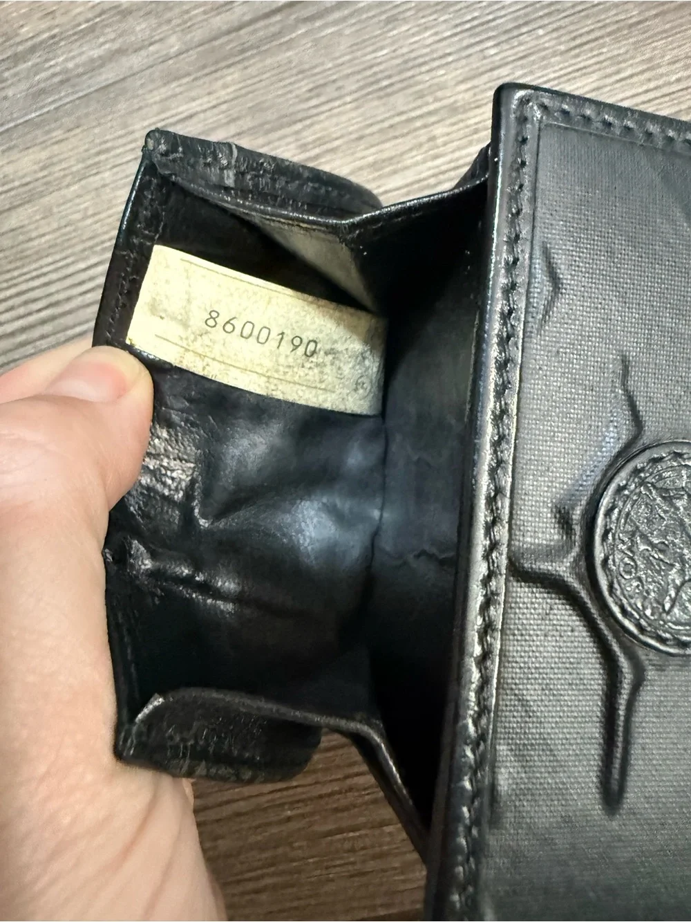 Vintage Hunting World Black Safari Coin Purse Wallet Accordion Made In Italy